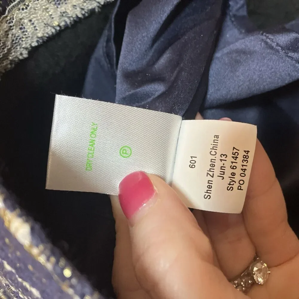 Lilly Pulitzer Ruthy Dress‎ True Navy Metallic Boucle Cap Sleeve Preppy Size 4 - Picture 10 of 12